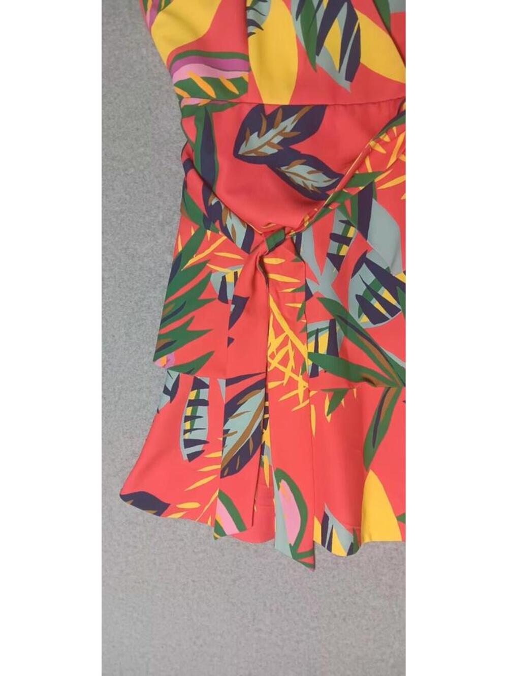 NWT! Alex Marie Aliya Tiered Vneck Dress Womens Size 8 Tropic Breeze Red Tie... - Picture 11 of 11